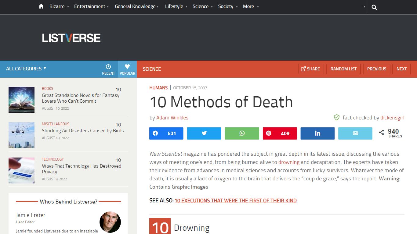 10 Methods of Death - Listverse